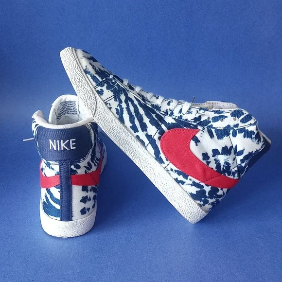Nike Blazer Mid 77' Vintage 5Y Tie Dye USA Red White Blue Shoes C27882-600 - Picture 4 of 15